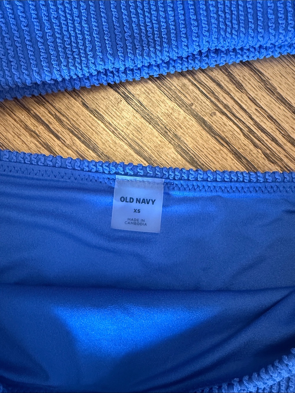 Old Navy Royal Blue Textured High-Waist Bikini Set - Picture 2 of 4